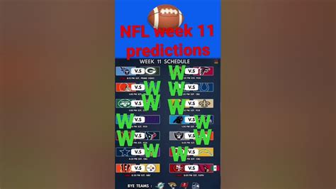 Nfl Week 11 Predictions Shorts Nfl Youtube