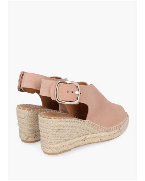 Daniel Kathie Nude Suede Peep Toe Sling Back Wedge Espadrilles In Grey Lyst Australia