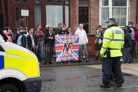 National Front Demonstration With Large Police Presence Editorial Stock