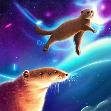 A Beautiful Digital Painting Of An Otter Swimming Stable Diffusion