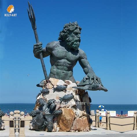 Famous Greece Antique Greek Statue Giant Large Bronze Poseidon