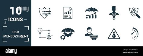 Risk Management Icon Set Include Creative Elements Risk Management