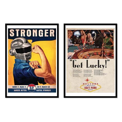 Wall Editions 2 Art Posters 30 X 40 Cm Daft Punk Vintage Ads