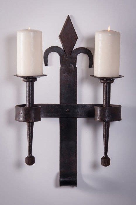 Vintage Mexican Rustic Candle Sconce Wall Mounted Wrought Iron Candle