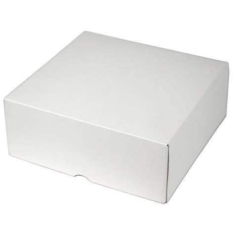 Boite Carrée Patissiere Blanche de 16x16 à 29x29 cm Hauteur 5 cm