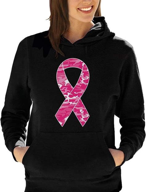 Camo Pink Ribbon Breast Cancer Awareness Women Hoodie Uk