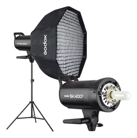 Kit Flash Godox Sk400 Ii Octabox 120cm Colmeia E Tripé 220v