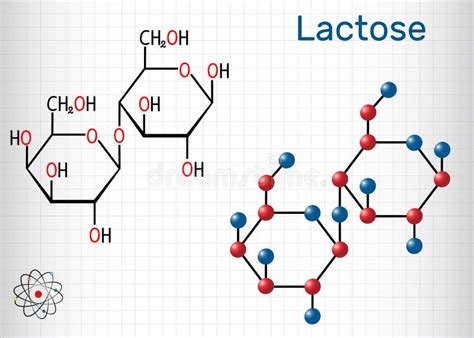 Lactose chemical formula stock vector. Illustration of molecule - 156653723