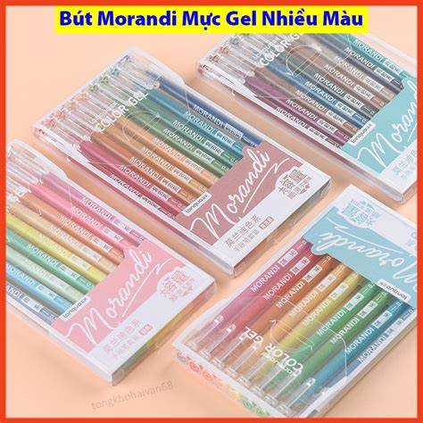 Set 9 bút gel nhiều màu Morandi ngòi 0 5mm bút màu dễ thương bút mực