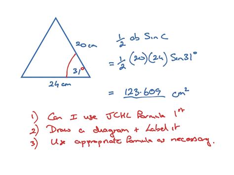 Area Of Triangle Math Trigonometry Trig Triangles Showme