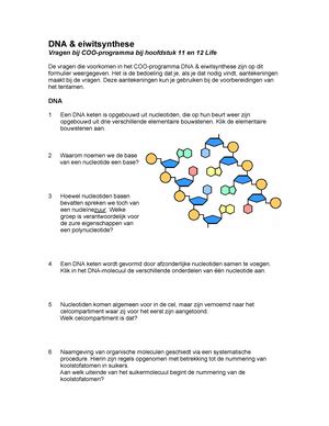 Oefenbundel 1 DNA En RNA Structuur 2223 1 OEFENSESSIE 1 STRUCTUUR