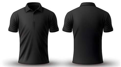 Camiseta Polo Preta Frente E Verso - Maquete de camiseta polo preta masculina com frente e verso | imagem ...