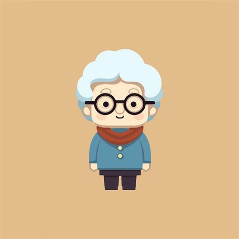 Vector de ilustración plana de la abuela anciana Vector Premium