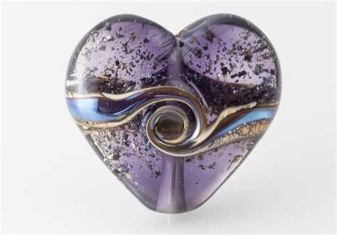 Sparkly Lampwork Heart Bead By Ciel Creations