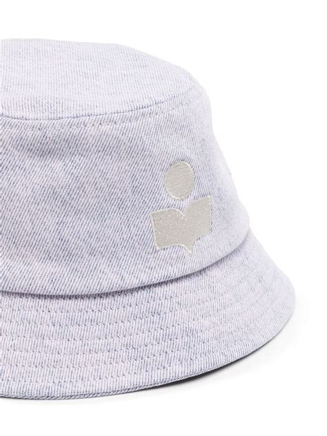 Isabel Marant Logo Embroidered Denim Bucket Hat Farfetch