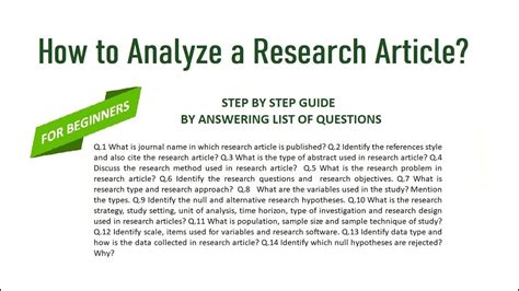 How To Analyze A Research Article Youtube