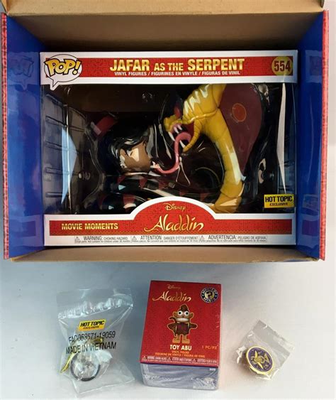 Lot Funko Pop Disney Treasures Aladdin Jafar As The Serpent Box Hot Topic Exclusive NEW