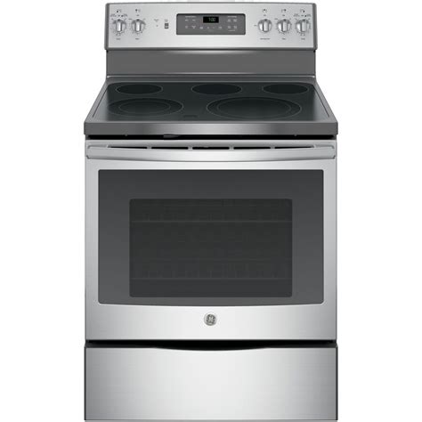 Shop Ge Smooth Surface Freestanding 5 Element 53 Cu Ft Self Cleaning Convection Electric Range