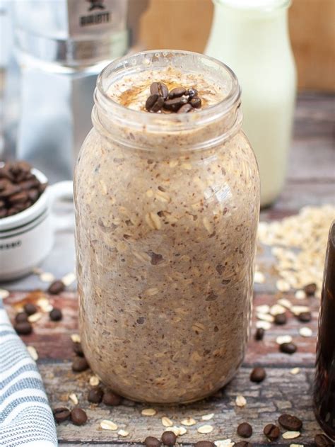 Easy Vanilla Cold Brew Overnight Oats Mason Jar Recipe