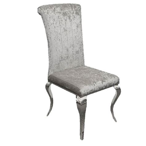 Nicole Crushed Velvet Dining Chair In Silver Crushed Velvet Dining Chair