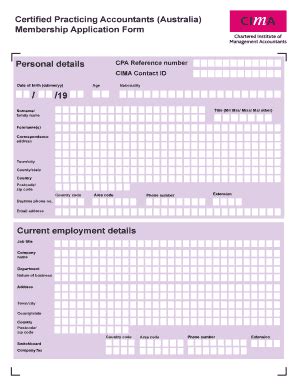 Fillable Online Membership Application Bformb CIMA Fax Email Print