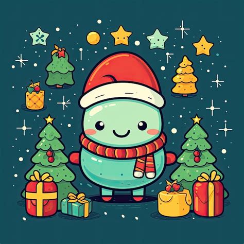 Premium AI Image | Colorful and Cute Christmas Clip Art in 4K Vector