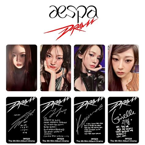 Aespa Drama All Member PC Template 20 Pcs Back And Front Photocard