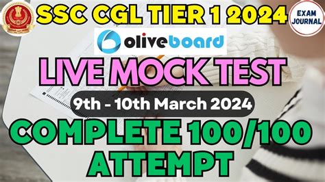 Oliveboard Live Mock Test Today SSC CGL 2024 Analysis 9th 10th Mar