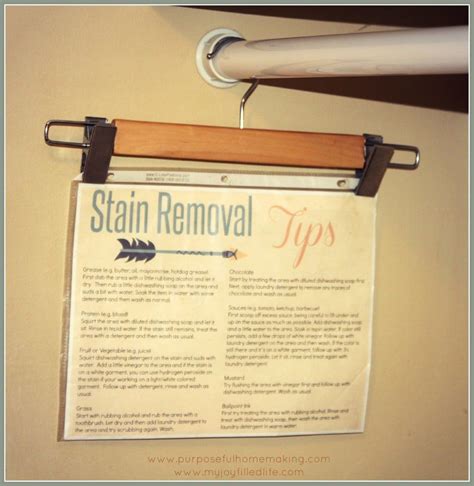 Stain Removal Tips With Free Printable