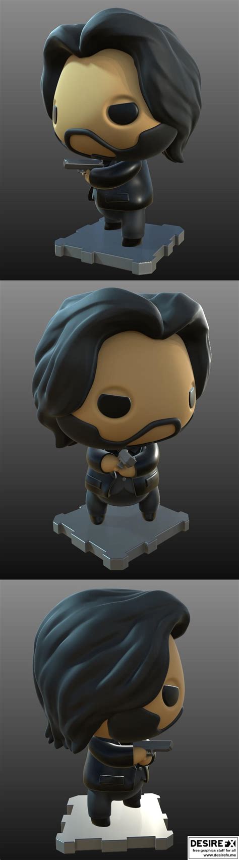 Desire FX 3d Models PlaKit John Wick With Gun 3D Print Model