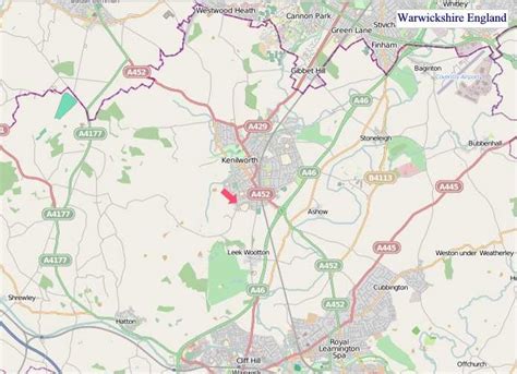 A Map of Warwickshire England. Warwickshire UK Map