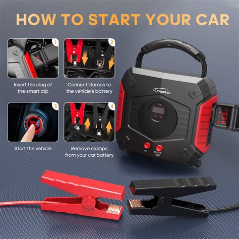 Jump Starter With Air Compressor Yaber Jump Starter Psi A Peak