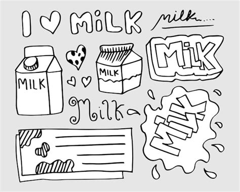 Premium Vector Milk And Dairy Product Doodlevector Illustration