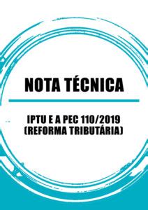 Nota T Cnica O Iptu E A Pec Reforma Tribut Ria Instituto