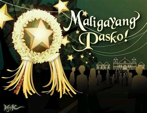 an image of a christmas card with the words maigayang pasko on it