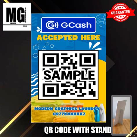 Modern Qr Code Standee For Gcash Paymaya Grabpay Banks Waterproof X