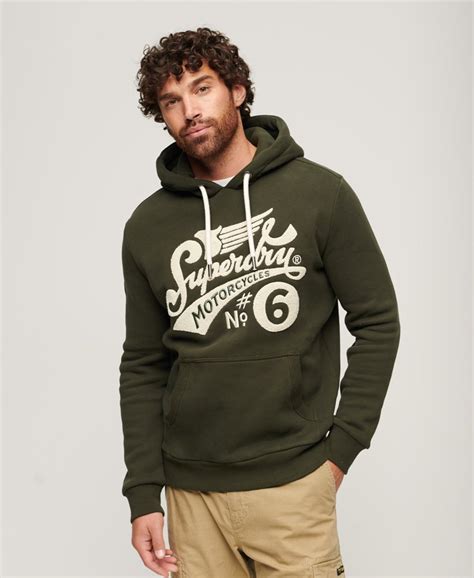 Superdry Worker Scripted Embroidered Graphic Hoodie - Men's Mens Hoodies-and-sweatshirts