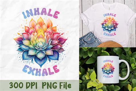 Inhale Exhale Lotus Art Graphic By Unlimab · Creative Fabrica