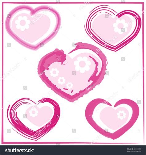 Cute Doodles Hearts Set Vector Format Stock Vector (Royalty Free ...