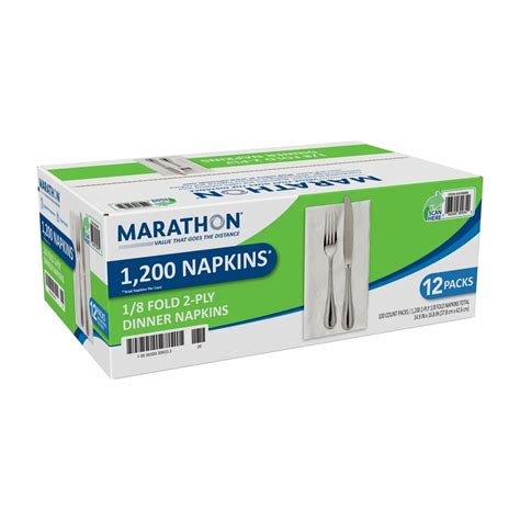 Marathon Ply Dinner Napkin X White Pack Packs