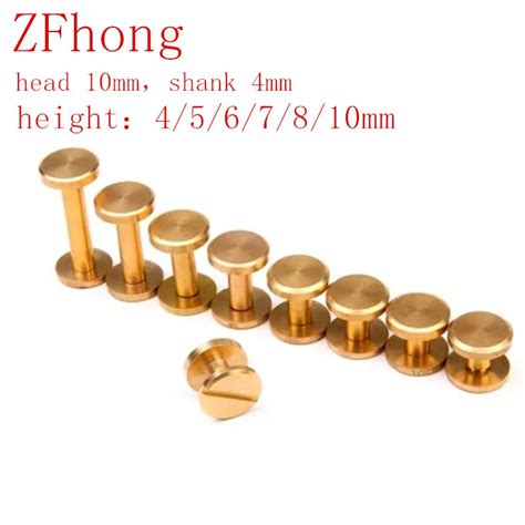 Sets Head Diameter Mm Brass Flat Chicago Screw Leather Craft Solid