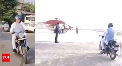 haryana  haryana cm manohar lal khattar rides royal enfield