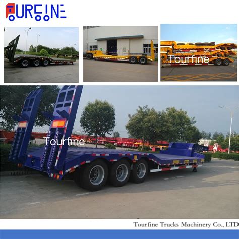 60 Tons 100 Tons Container Chassis Loader Lowbed Truck Low Bed Trailer