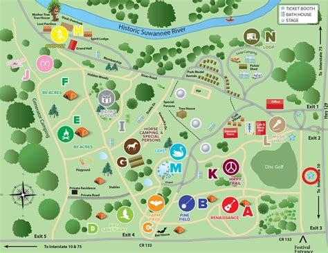Festival Map - Suwannee River Jam