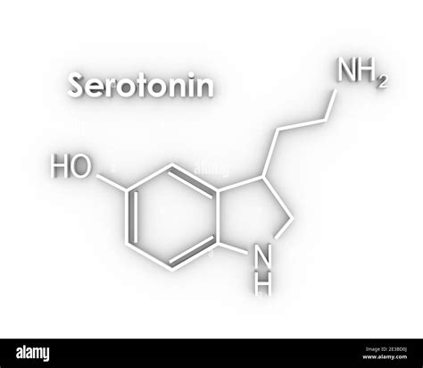 Chemical Molecular Formula Hormone Serotonin Infographics Illustration