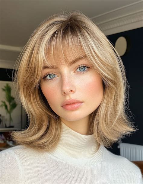 Medium Length With Beautiful Hair Colours Creamy Blonde Soft Layered Long Bob