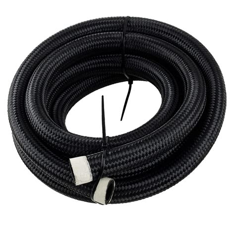 Black 3m 9 8ft An10 Nylon Cover Braided Oil Fuel Gas Line Hose 7mpa