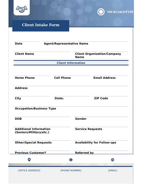 Free Printable Client Intake Form Templates [Word, PDF, Excel] Example 