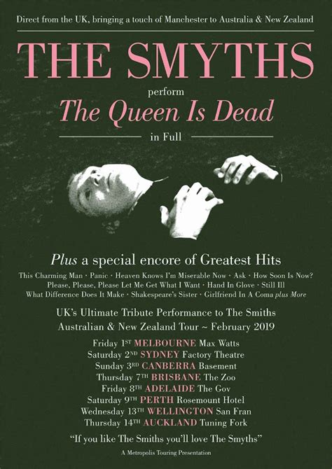 Direct from the UK, THE SMYTHS announce Australian and New Zealand Tour ...