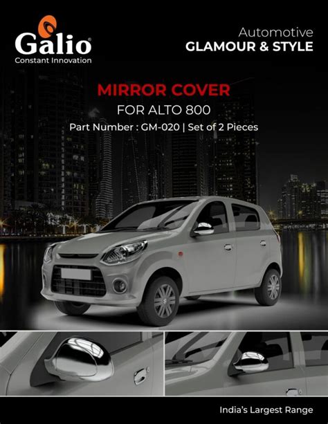 Shop Chrome Finish Maruti Suzuki Alto ORVM Cover DLX Garnish